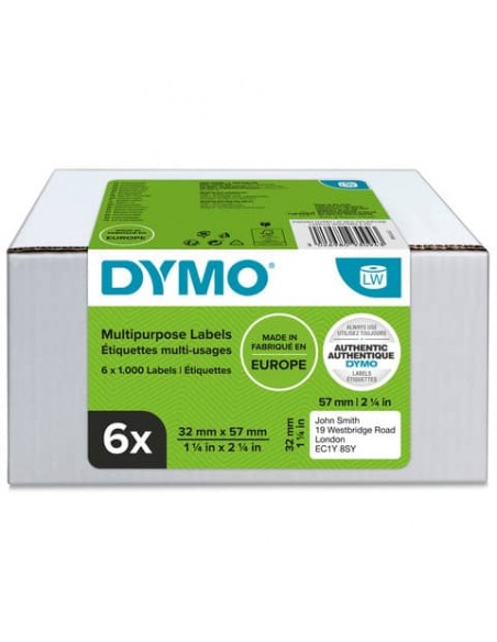 Etichette multiuso DYMO LW bianche conf. 6 pezzi da 1000 etichette 57x32 mm 2093094