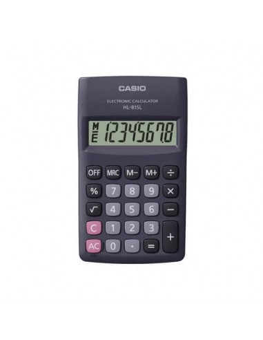Calcolatrice tascabile ad 8 cifre Casio con cover in plastica blu HL-815L-BK-W-GP