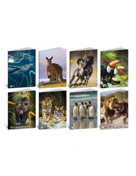 Maxi quaderni Blasetti Animali formato A4  carta 80 g conf. 10 pezzi rigatura 4 mm con margine - 8578
