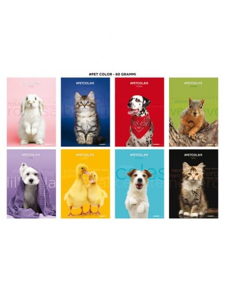 Maxi quaderni Blasetti Cuccioli formato A4  carta 80 g conf. 10 pezzi rigatura 10 mm - 8560