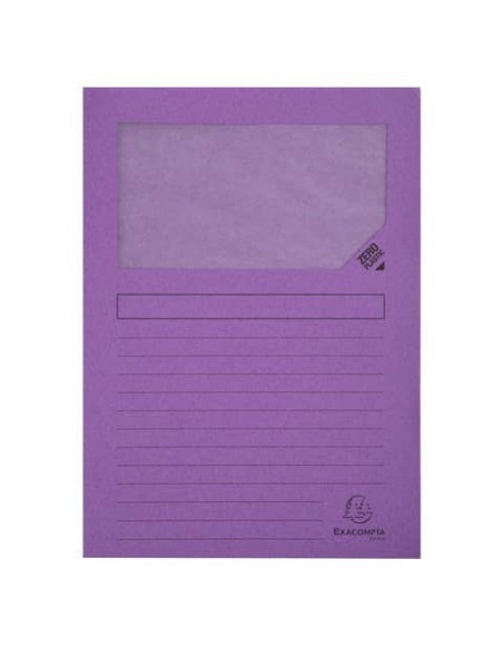Cartelline con finestra Exacompta Forever® A4 cartoncino 120 g/m² lilla conf. 100 pezzi - 50101E