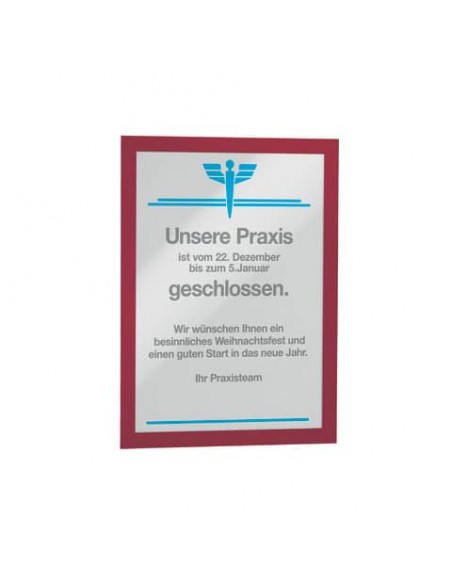 Cornice espositiva Durable Duraframe® A4 236x323 mm rosso conf. 10 pz - 4882-03