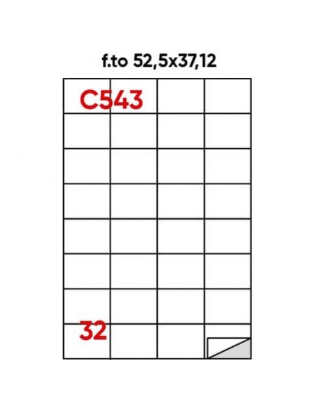 Etichette bianche permanenti Markin Copiatabu 52