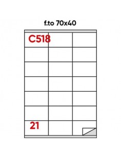 Etichette bianche permanenti Markin Copiatabu 70x40 mm con margine - 21 et./ff - conf. 100 ff A4 - X210C518