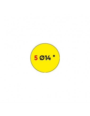 Etichette permanenti Markin Copiatabu Ø 14 mm - giallo - conf. 10 blister da 10 ff A4 - X11005GI