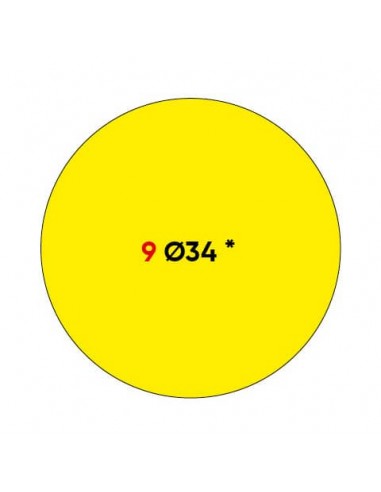Etichette permanenti Markin Copiatabu Ø 34 mm - giallo - conf. 10 blister da 10 ff A4 - X11009GI