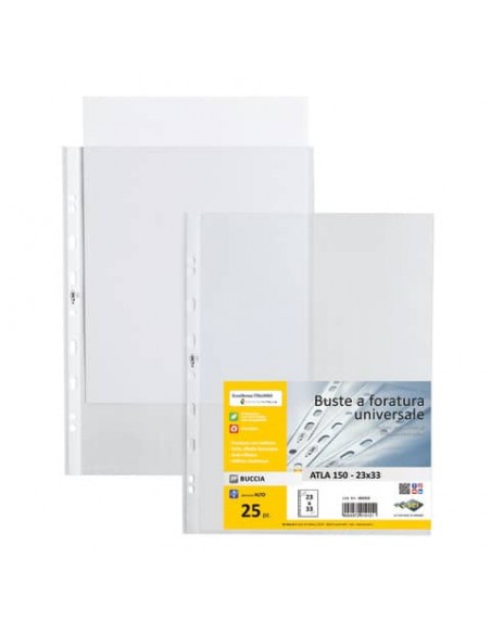 Buste in PP buccia Sei Rota Atla 150 - alto spessore trasparente 23x33 - conf. 25 buste - 662315