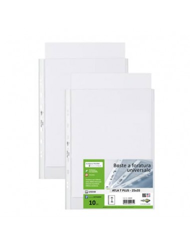 Buste in PP liscio Sei Rota Atla T Plus - altissimo spessore trasparente 25x35 cm - conf. 10 pezzi - 662535