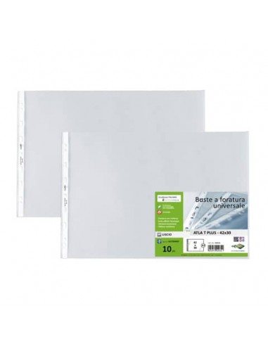 Buste in PP liscio Sei Rota Atla T Plus - altissimo spessore trasparente 42x30 cm - conf. 10 pezzi - 664216