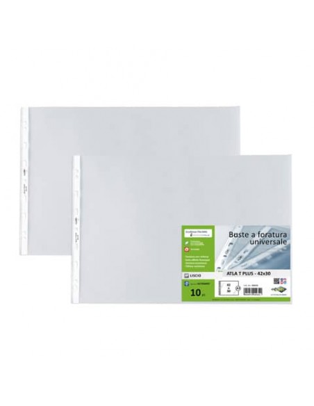 Buste in PP liscio Sei Rota Atla T Plus - altissimo spessore trasparente 42x30 cm - conf. 10 pezzi - 664216