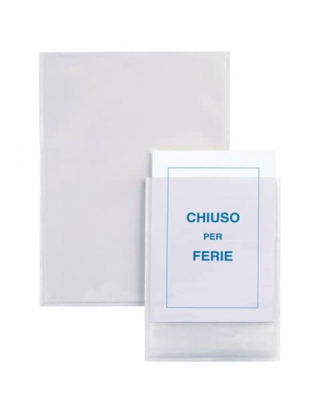 Portaetichette adesive Sei Rota IesTI in PVC trasparente 15x21 cm - A5 - conf. 5 pezzi - 321116 CF20 /13