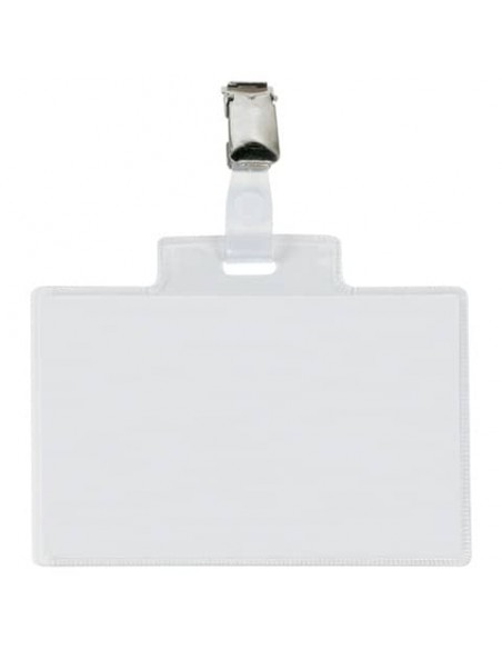 Targa portabadge con clip Sei Rota PASS 4E - formato 11x7 cm - conf. 100 pezzi - 318214 6 -14