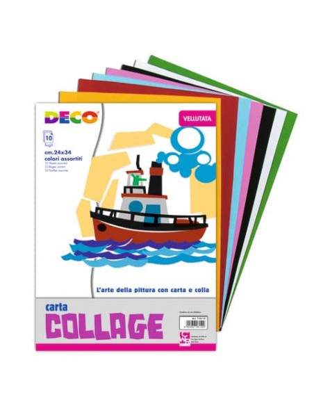 Album d carta vellutata Deco 24x34 cm - 130 g - 10 fogli colori assortiti - 710/10
