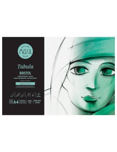 Blocco collato Belle Arti Musa Tabula Bristol - 240 g - A4 20 fogli - MU136294