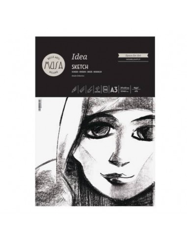 Blocco collato Belle Arti Musa Idea Sketch - 90 g - A3 100 fogli - MU123693