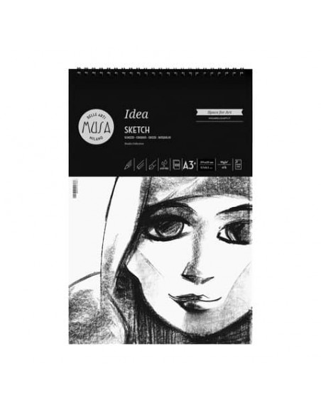 Blocco con spirale Belle Arti Musa Idea Sketch - 90 g - A4 100 fogli - MU123793