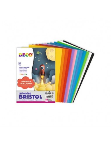 Cartoncino colorato Deco Bristol colori assortiti 200 g/m² 35x50 cm - 21 fogli - 704/21