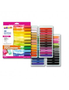 Gessi policromi quadrati Deco Gessopastello - colori assortiti - conf. 48 pezzi - MY/MCP48