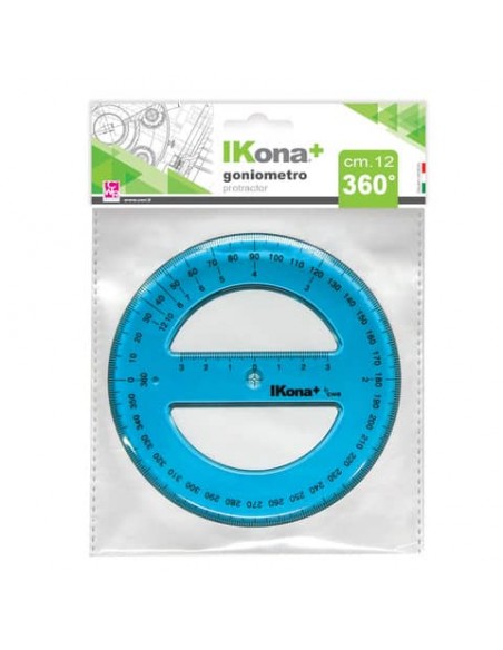 Goniometro circolare IKona+ 360° - Ø 12 cm - azzurro trasparente - 551