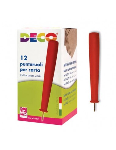 Punteruoli per carta Deco formato 9 cm - conf. da 12 pezzi - rosso - 1583