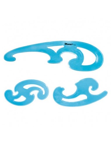 Set 3 curvilinee Ikona colore azzurro 576