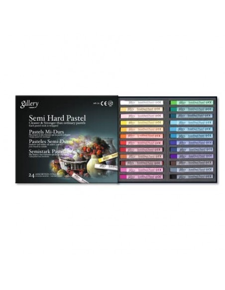 Pastelli semi duri quadrati CWR Gallery colori assortiti - conf. 24 pezzi - MY/MPL-24