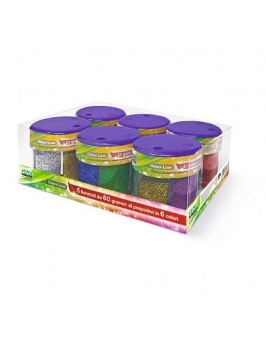 Porporina Lebez Dekor Line in barattolo 60 g - colori assortiti - conf. 6 pezzi - 80318