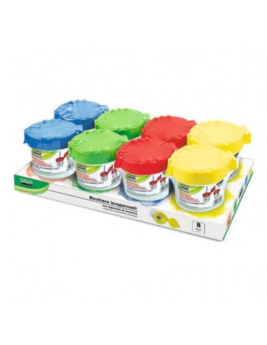 Bicchiere per pennelli con coperchio Lebez - conf. 8 pezzi - 80124