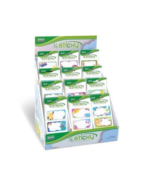 Espositore 120 buste da 6 etichette scuola Niji - fantasie assortite - A904