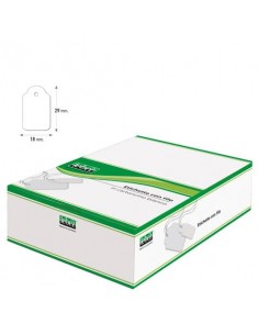 Etichette con filo in cartoncino bianco Lebez formato 18x29 mm - conf. 1000 pezzi - A389