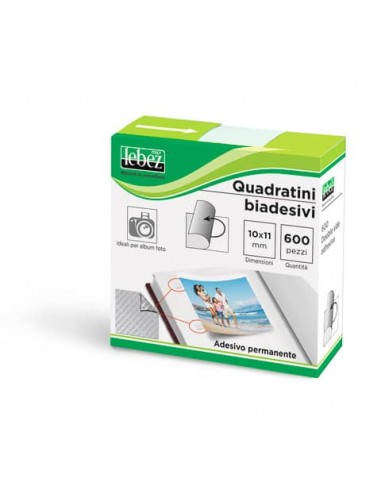 Quadrati biadesivi Lebez 10x11 cm - conf. 600 pezzi - 630