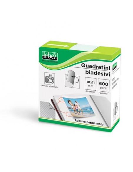 Quadrati biadesivi Lebez 10x11 cm - conf. 600 pezzi - 630