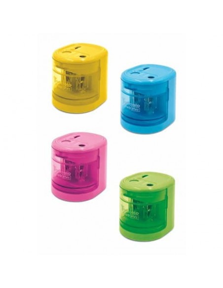 Temperamatite a batteria Lebez - 2 fori in 4 colori assortiti - 4306