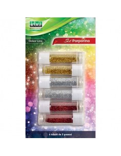 Porporina Lebez Dekor Line in tubetto 3 g - colori assortiti - conf. 6 pezzi - 5134-ASS