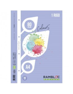 Ricambio rinforzato quaderni ad anelli Rambloc formato A4 colore azzurro - 1R - 90524129