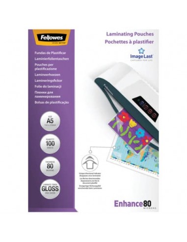 Pouches Fellowes Enhance 80 confezione da 100 pezzi Formato A5 5306002
