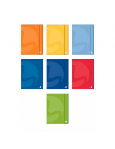 Cartellette 3 lembi BM Color con dorso 1 cm ed elastico colori assortiti conf. 6 pz  - 112775