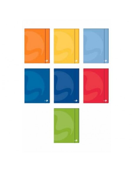 Cartellette 3 lembi BM Color con dorso 1 cm ed elastico colori assortiti conf. 6 pz  - 112775