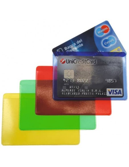 Portacarte Alplast Cristal Card a due scomparti - colori assortiti - 999/C