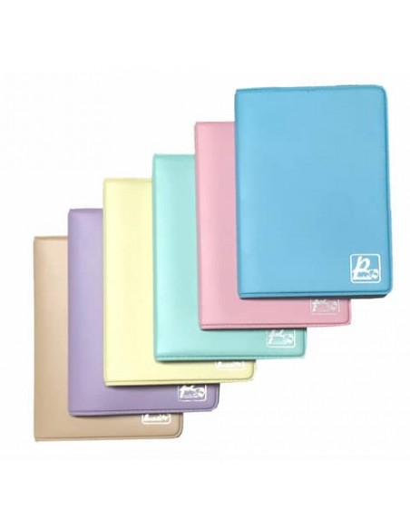 Portacarte a libro Alplast Pluricard Smile - 14 scomparti colori pastello - 880P