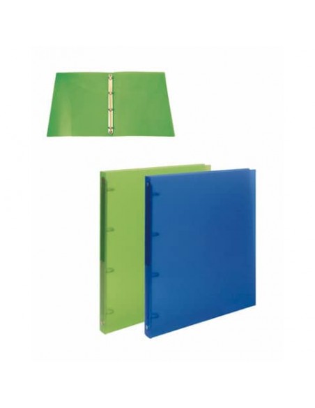 Raccoglitore trasparente 4 anelli Nikoffice in colori assortiti Ø 30 - rigato - 01NIK177/2