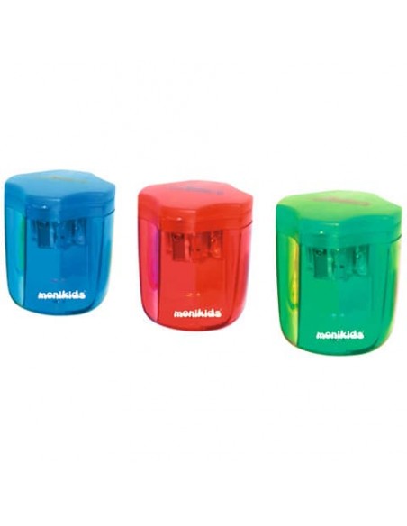 Temperamatite a 3 fori con serbatoio e tappo Nikoffice colori assortiti - 12NIK037