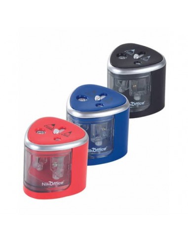 Temperamatite elettrico a 2 fori Nikoffice con serbatoio - 12NIK030