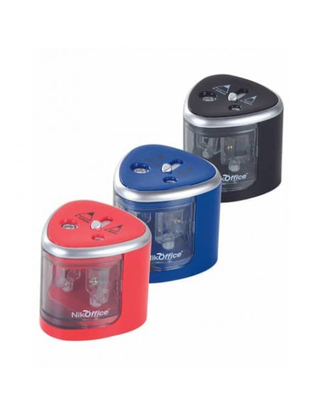 Temperamatite elettrico a 2 fori Nikoffice con serbatoio - 12NIK030