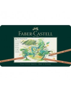 Astuccio in metallo matite Faber- Castell Pitt Pastel - colori assortiti - conf. 36 pezzi - 112136