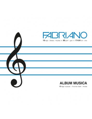 Album musica Fabriano 16 fogli - 80 g formato 17x24 cm - 19100379