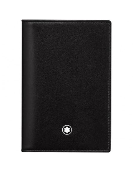 Porta carte in pelle Montblanc Meisterstück - 2 scomparti - nero - MB14108