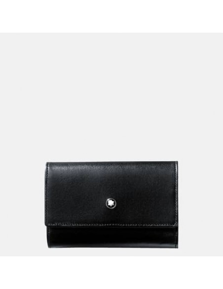 Astuccio portachiavi per 6 chiavi Montblanc Meisterstuck con bottone - nero - MB7161