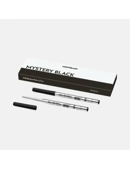 Refill per penne a sfera Montblanc punta media - nero - blister 2 pezzi - MB128211