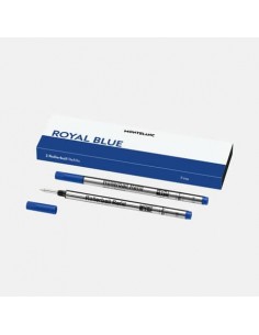 Refill per penne roller Montblanc punta fine - blu - conf. 2 pezzi - MB128232